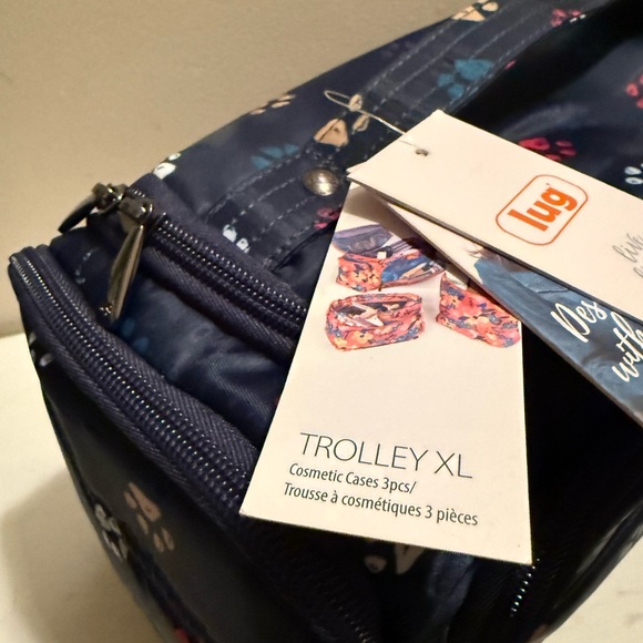 Lug 3 Piece Travel Set Paws Navy Trolley XL,NWT With Tote Runner NWOT - Picture 5 of 16